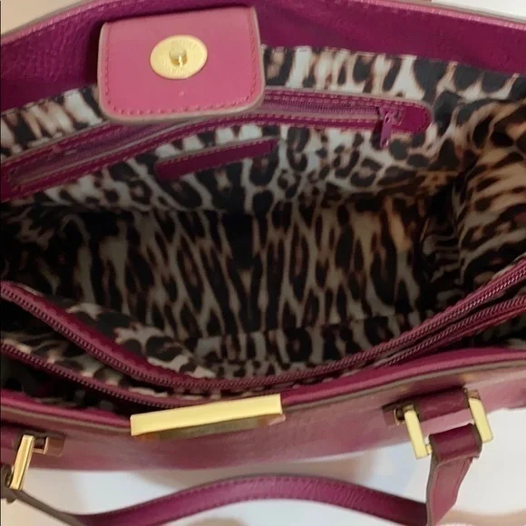 Nicole Miller Dark Pink Faux Snakeskin Bag - Picture 7 of 10